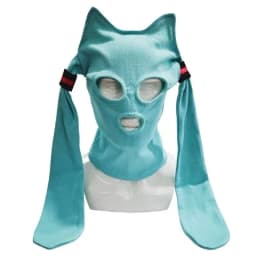 Funny Anime Cat Ear Knitted Face Mask Cosplay Cute Knitted Hats Halloween Party Costumes Accessory Funny Full Face Helmet