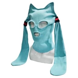 Funny Anime Cat Ear Knitted Face Mask Cosplay Cute Knitted Hats Halloween Party Costumes Accessory Funny Full Face Helmet