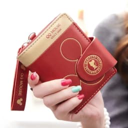 Explosion-style Women's Short Wallet Korean PU Leather Cute cartoon Student Zipper Handbag Multi-Card Folding Daily Pocket Walle