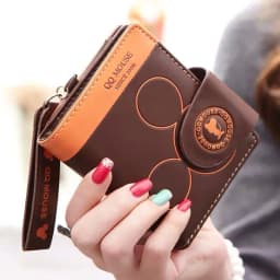 Explosion-style Women's Short Wallet Korean PU Leather Cute cartoon Student Zipper Handbag Multi-Card Folding Daily Pocket Walle