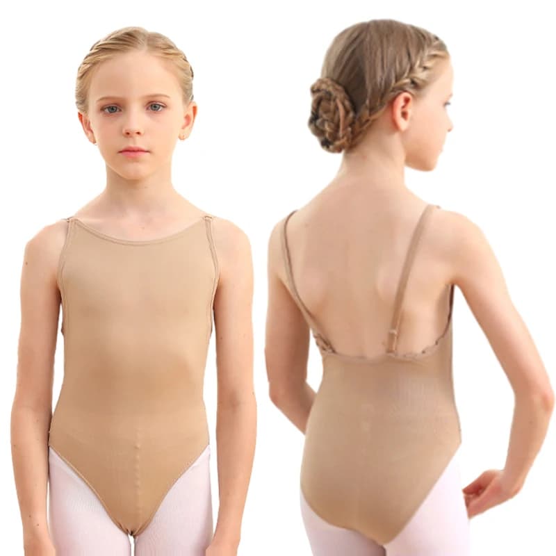 Children Ballet M-2XL Costume Jumpsuits Seamless Camisole Skin Color Gymnastics Leotard Girls Kids Dance Ballet Underwear