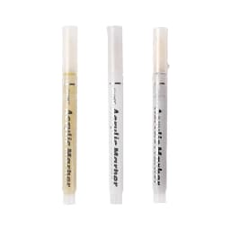 3Pcs/Set High-gloss Acrylic Markers Gold Silver White Painting Graffiti Pens, Waterproof Ink,Practical Portable Markers