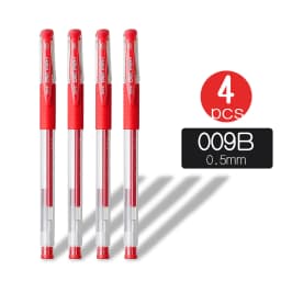 WQN-4/8/12pcs Gel Ink Pen Rollerball Pen Set Office Supplies Red Ink Color 0.5mm Ballpoint Pen Student School Stationery