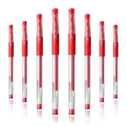WQN-4/8/12pcs Gel Ink Pen Rollerball Pen Set Office Supplies Red Ink Color 0.5mm Ballpoint Pen Student School Stationery
