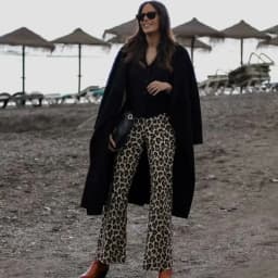 HXAO Vintage Leopard Pants Women High Waist Animal Print Baggy Pants Woman Streetwear Summer Wide Pants Retro Women's Trousers