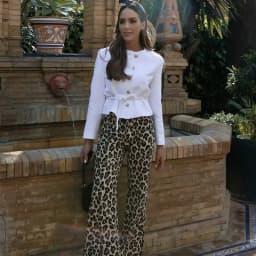 HXAO Vintage Leopard Pants Women High Waist Animal Print Baggy Pants Woman Streetwear Summer Wide Pants Retro Women's Trousers