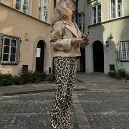 HXAO Vintage Leopard Pants Women High Waist Animal Print Baggy Pants Woman Streetwear Summer Wide Pants Retro Women's Trousers