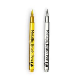 1/2Pc Brush Metallic Marker Pens Gold Silver Permanent Art Markers for Crafts Manga Scrapbooking Stationery School Art Supplies