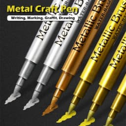 1/2Pc Brush Metallic Marker Pens Gold Silver Permanent Art Markers for Crafts Manga Scrapbooking Stationery School Art Supplies