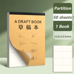 50/100 Sheets Tearable Draft Paper Simple Partition/Blank Thickened Rough Book Notebook Student