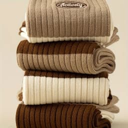 5 pairs of socks Maillard color mid length socks versatile and simple stacking socks college style brown socks