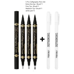 Hand Lettering Pens, Calligraphy Brush Pen, Pigment Liner Micron Pen Black Markers Set for Artist Sketch, Technical, Beginners