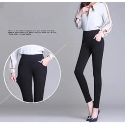 New S-6XL Micro Pants Trousers High Waist Large Size Stretch Tights Women High Waist Straight Pants Work Pants Trousers