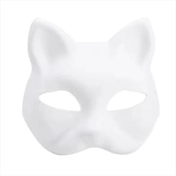 1-20pcs Japanese Mask Paper Blank Mask Halloween Cosplay Cat DIY Paintable Half Face Mask Animal Costume Party Decor Craft Prop