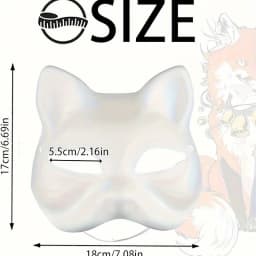1-20pcs Japanese Mask Paper Blank Mask Halloween Cosplay Cat DIY Paintable Half Face Mask Animal Costume Party Decor Craft Prop