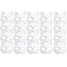 1-20pcs Japanese Mask Paper Blank Mask Halloween Cosplay Cat DIY Paintable Half Face Mask Animal Costume Party Decor Craft Prop