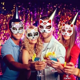1-20pcs Japanese Mask Paper Blank Mask Halloween Cosplay Cat DIY Paintable Half Face Mask Animal Costume Party Decor Craft Prop