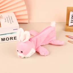 Cartoon Animal Pencil Case Lion Tiger Bear Plush Doll Pen Pouch Cosmetic Bag Desktop Storage Bag School Supplies Stationery Box
