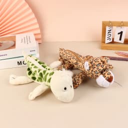 Cartoon Animal Pencil Case Lion Tiger Bear Plush Doll Pen Pouch Cosmetic Bag Desktop Storage Bag School Supplies Stationery Box