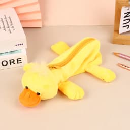 Cartoon Animal Pencil Case Lion Tiger Bear Plush Doll Pen Pouch Cosmetic Bag Desktop Storage Bag School Supplies Stationery Box