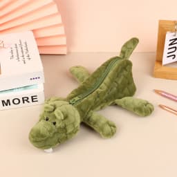 Cartoon Animal Pencil Case Lion Tiger Bear Plush Doll Pen Pouch Cosmetic Bag Desktop Storage Bag School Supplies Stationery Box