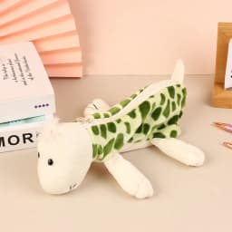 Cartoon Animal Pencil Case Lion Tiger Bear Plush Doll Pen Pouch Cosmetic Bag Desktop Storage Bag School Supplies Stationery Box