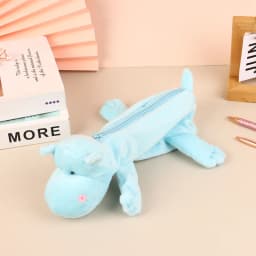 Cartoon Animal Pencil Case Lion Tiger Bear Plush Doll Pen Pouch Cosmetic Bag Desktop Storage Bag School Supplies Stationery Box