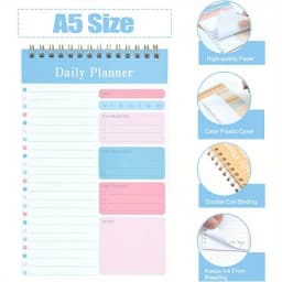 1PC Daily To Do List Notepad - 30 Laminated Sheets for Work, School, Fitness & Academic Goals Notebook - Perfect Back To School