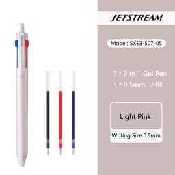 Japan Uni 3 in 1 Multifunctional Gel Pen Jetstream Retractable Ballpoint Pens 0.7mm/0.5mm SXE3-507 Smooth Writing Stationery