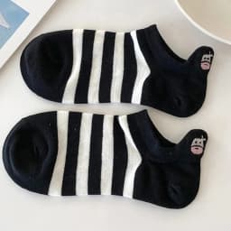 5 Pairs Women Cow Patterned Boat Socks Trendy Versatile Cartoon Striped Girl Socks Soft Comfortable Breathable Casual Socks