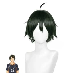 Tadashi Yamaguchi Cosplay Wig Short Dark Green Mixed Heat Resistant Hair Synthetic Hair Anime Cosplay Wigs