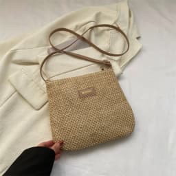 Ladies Fashion Summer Straw Crossbody Bag Women Beach Holiday Shopping Woven Shoulder Handbag Messenger Purses for Women Bags