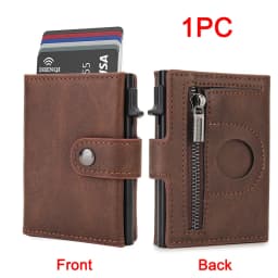 Rfid Carbon Fiber Men Wallets for Airtag Luxury Slim Mini Credit Card Holder Wallets for Men Air Tag Tracker Minimalist Purse