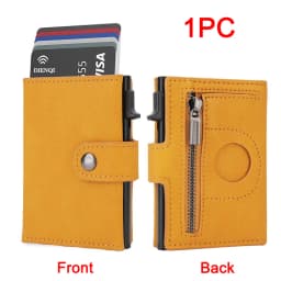 Rfid Carbon Fiber Men Wallets for Airtag Luxury Slim Mini Credit Card Holder Wallets for Men Air Tag Tracker Minimalist Purse