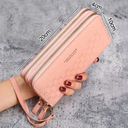 Fashion Ladies Leather Wallet Long Purse Clutch Zipper Multi-Layer Business Wallet Bag Large Capacity Phone Card Holder Case