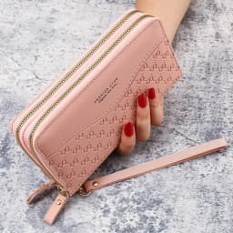 Fashion Ladies Leather Wallet Long Purse Clutch Zipper Multi-Layer Business Wallet Bag Large Capacity Phone Card Holder Case