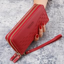 Fashion Ladies Leather Wallet Long Purse Clutch Zipper Multi-Layer Business Wallet Bag Large Capacity Phone Card Holder Case