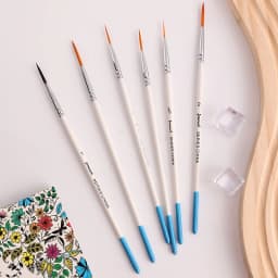 Artist Paint Brush 6 Pcs Set Thin Pen Extra Long Fine Point Liner Tip #000#00#0#1#2#3, Scale Models Nail Acrylic Oil Watercolor