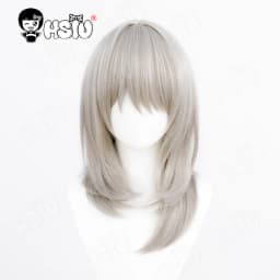 Kawaragi Momoka Cosplay Wig HSIU 50CM Champagne Gray Long Hair Heat Resistant Synthetic Wig Anime GIRLS BAND CRY Cosplay Wig
