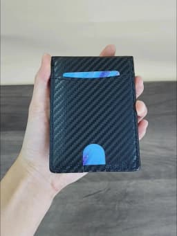 New Microfiber Simple Carbon Fiber Wallet Men's Credit Card Holder Wallet