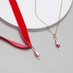 Anime Cosplay Puella Magi Madoka Magica pendant Necklace Kaname Madoka Pink WaterDrop crystal choker Jewelry Fans Gifts