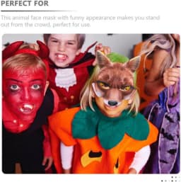 1/3/6PCS Half Face Halloween Mask Halloween Animal Mask Half Face Fox White Wolf Mask Animal Male and Female Half Face Masks