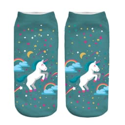 Funny Art Happy Licorne Women Low Cut Ankle Short Socks Harajuku Unicorn Printed 3D Female Girls Gift Sokken Dropship