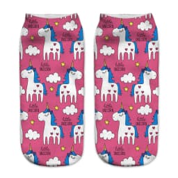 Funny Art Happy Licorne Women Low Cut Ankle Short Socks Harajuku Unicorn Printed 3D Female Girls Gift Sokken Dropship