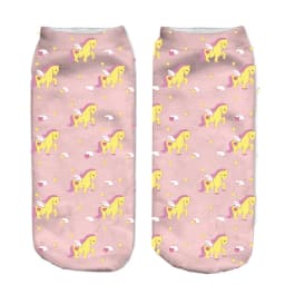 Funny Art Happy Licorne Women Low Cut Ankle Short Socks Harajuku Unicorn Printed 3D Female Girls Gift Sokken Dropship