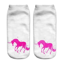Funny Art Happy Licorne Women Low Cut Ankle Short Socks Harajuku Unicorn Printed 3D Female Girls Gift Sokken Dropship