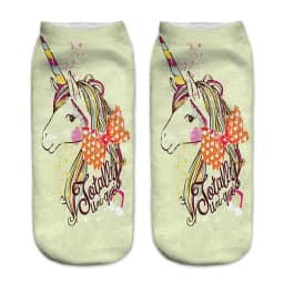 Funny Art Happy Licorne Women Low Cut Ankle Short Socks Harajuku Unicorn Printed 3D Female Girls Gift Sokken Dropship