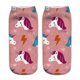 Funny Art Happy Licorne Women Low Cut Ankle Short Socks Harajuku Unicorn Printed 3D Female Girls Gift Sokken Dropship
