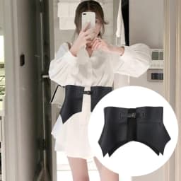 Black Brown Vintage Skirt Dress Coat Classic Leather Waistband Elastic Corset Band Punk Wide Belts Stretch Cummerbunds