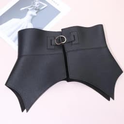 Black Brown Vintage Skirt Dress Coat Classic Leather Waistband Elastic Corset Band Punk Wide Belts Stretch Cummerbunds